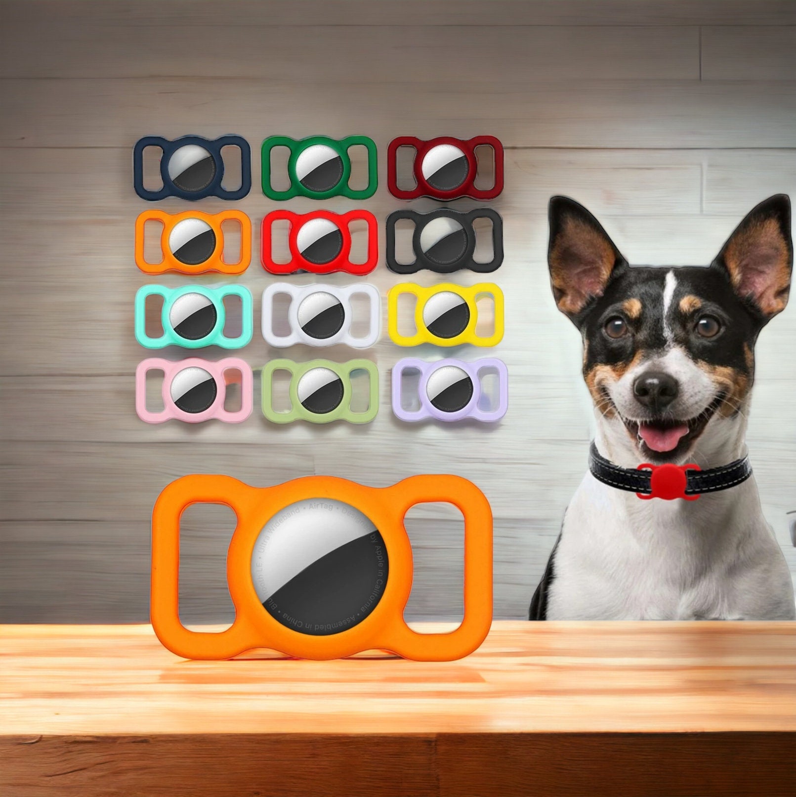 Collier pour chien Airtag réglable compatible avec Apple Air Tag, Print  Flower Multicolor Cute Patterns