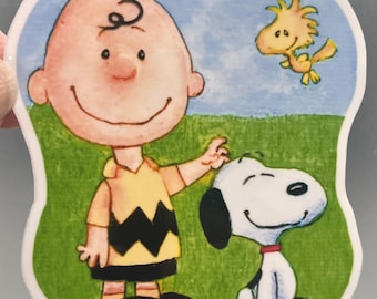 Charlie Brown, Snoopy & Woodstock Waterproof Vinyl Sticker