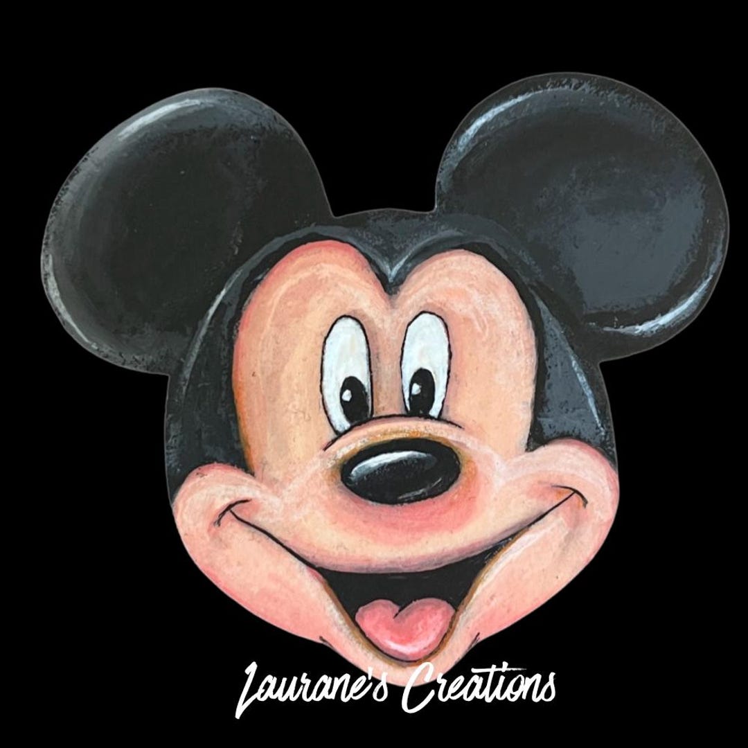 Hand-painted Mickey Mouse Stone Art - Etsy