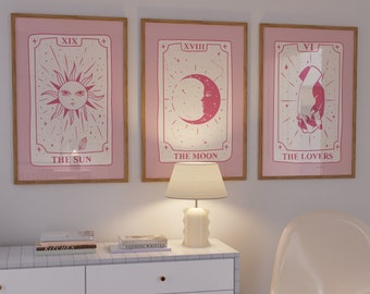 Tarot Poster Trio | Tarot Cards | Tarot Poster Set | Trendy Wall Art Set | DIGITAL DOWNLOAD