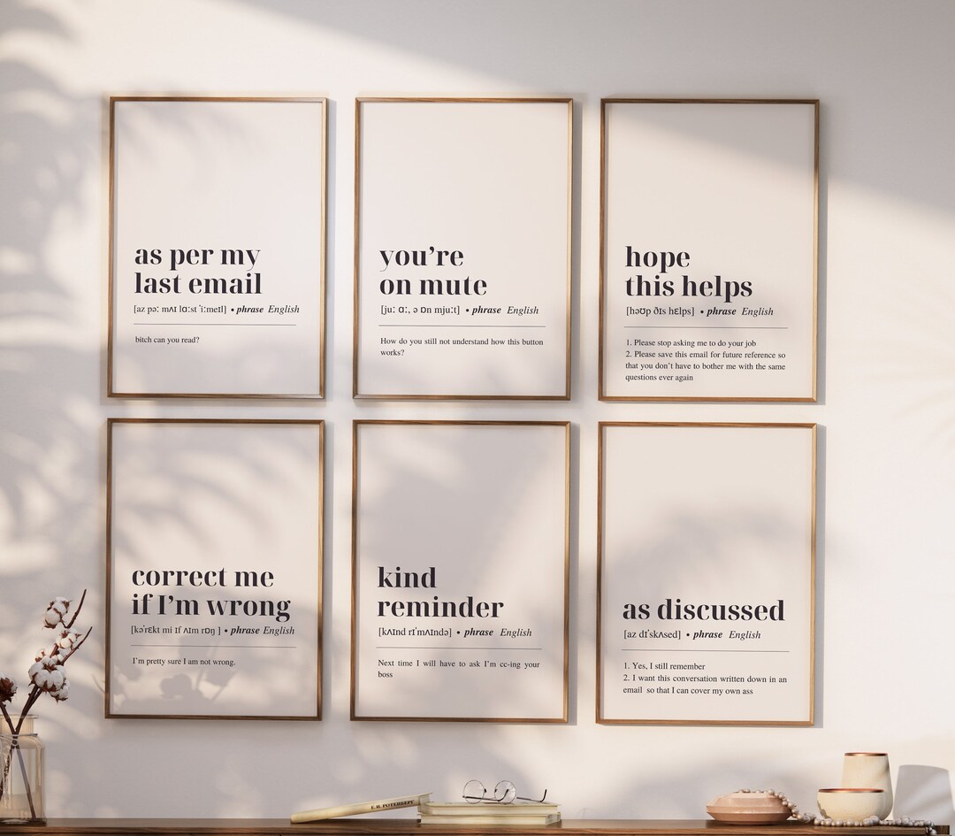 Funny Office Decor | 18 PRINTABLES | Office Wall Art | Gallery Wall Set ...