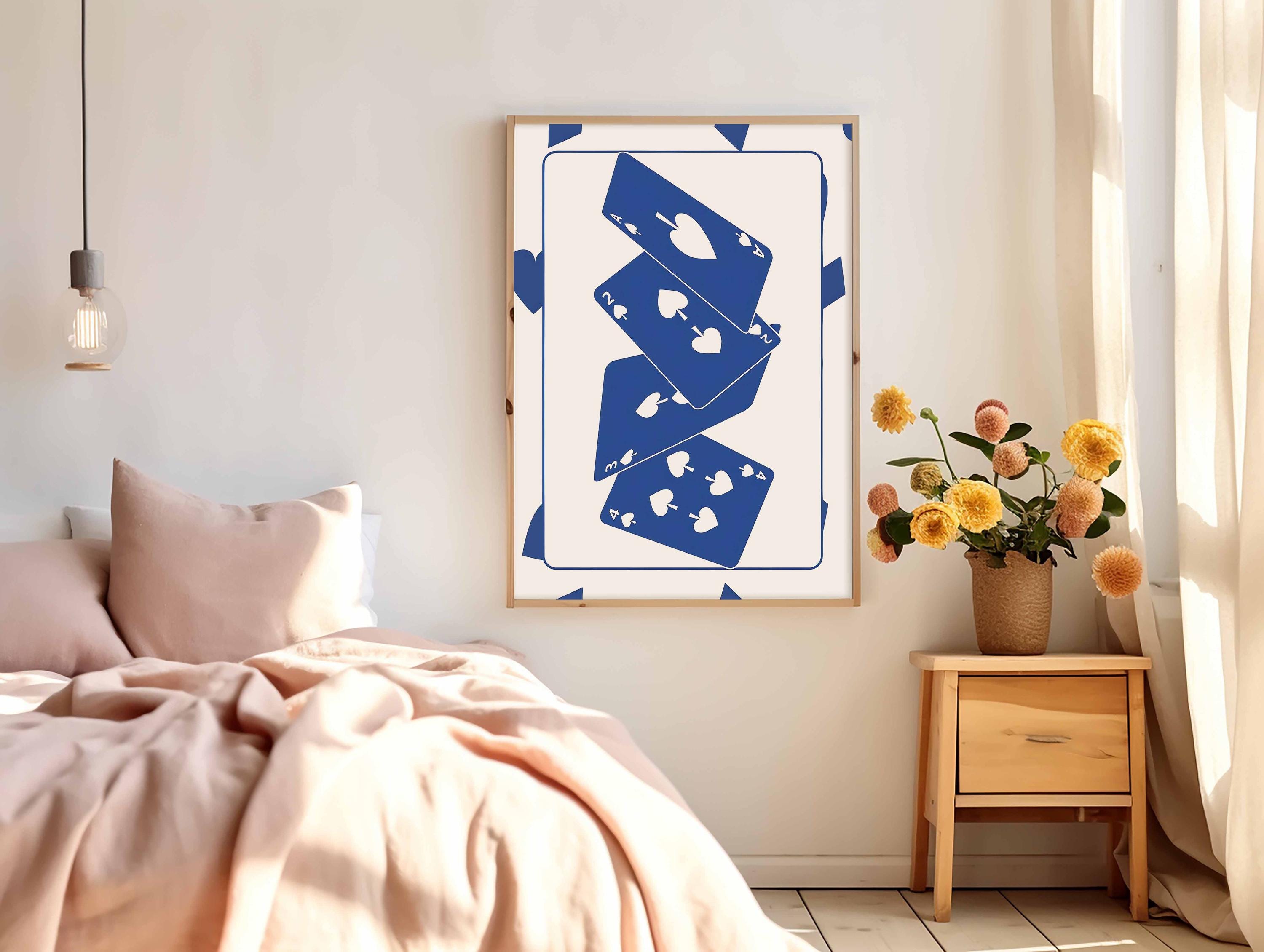 Lucky Cards Poster Vintage Playing Cards Print Fun Game Room Decor ...