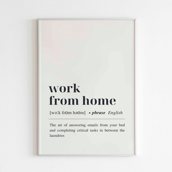 Funny Office Decor | Work From Home | Office Wall Art | Gallery Wall Set | Funny Work From Home Art | Definition Prints | Printable Wall Art
