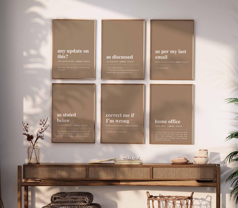 Office Print Funny Definition Art in Pastel Colors Humorous Poster for