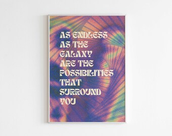 Endless Possibilities Poster | 70s Style Poster | Retro Text Poster | Retro Print | Psychedelic Print | DIGITAL DOWNLOAD