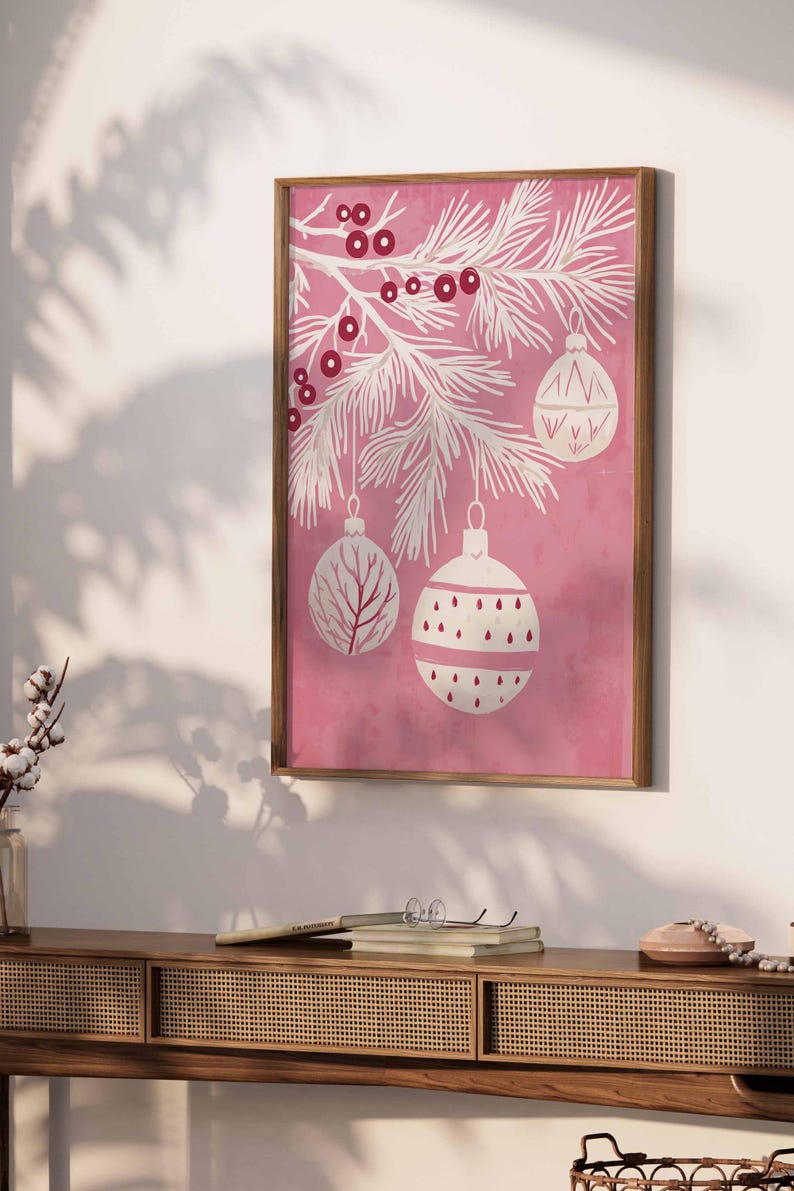 Winter Wonderland Poster White Christmas Tree Poster Holiday Wall Art