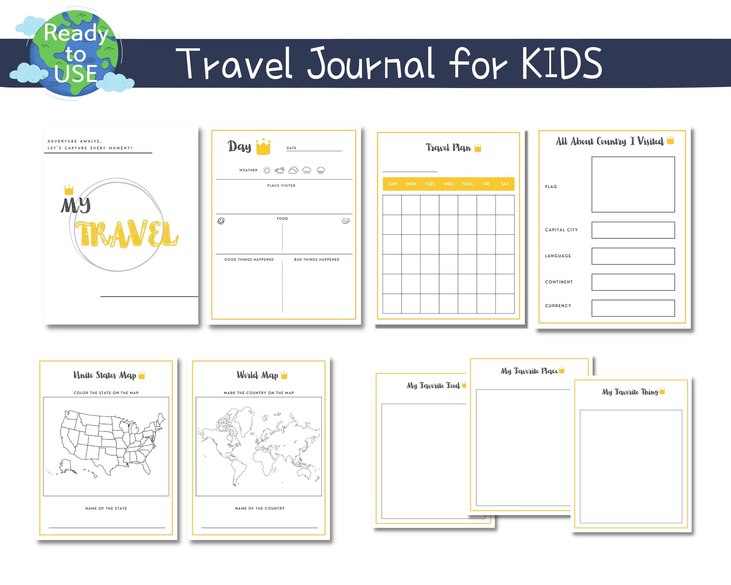 Kids Travel Journal, Travel Memory Book, Kids Travel, Kids Journal