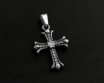 Collana Con Croce Ghiacciata Da Uomo 925 In Argento Sterling - Foto 11
