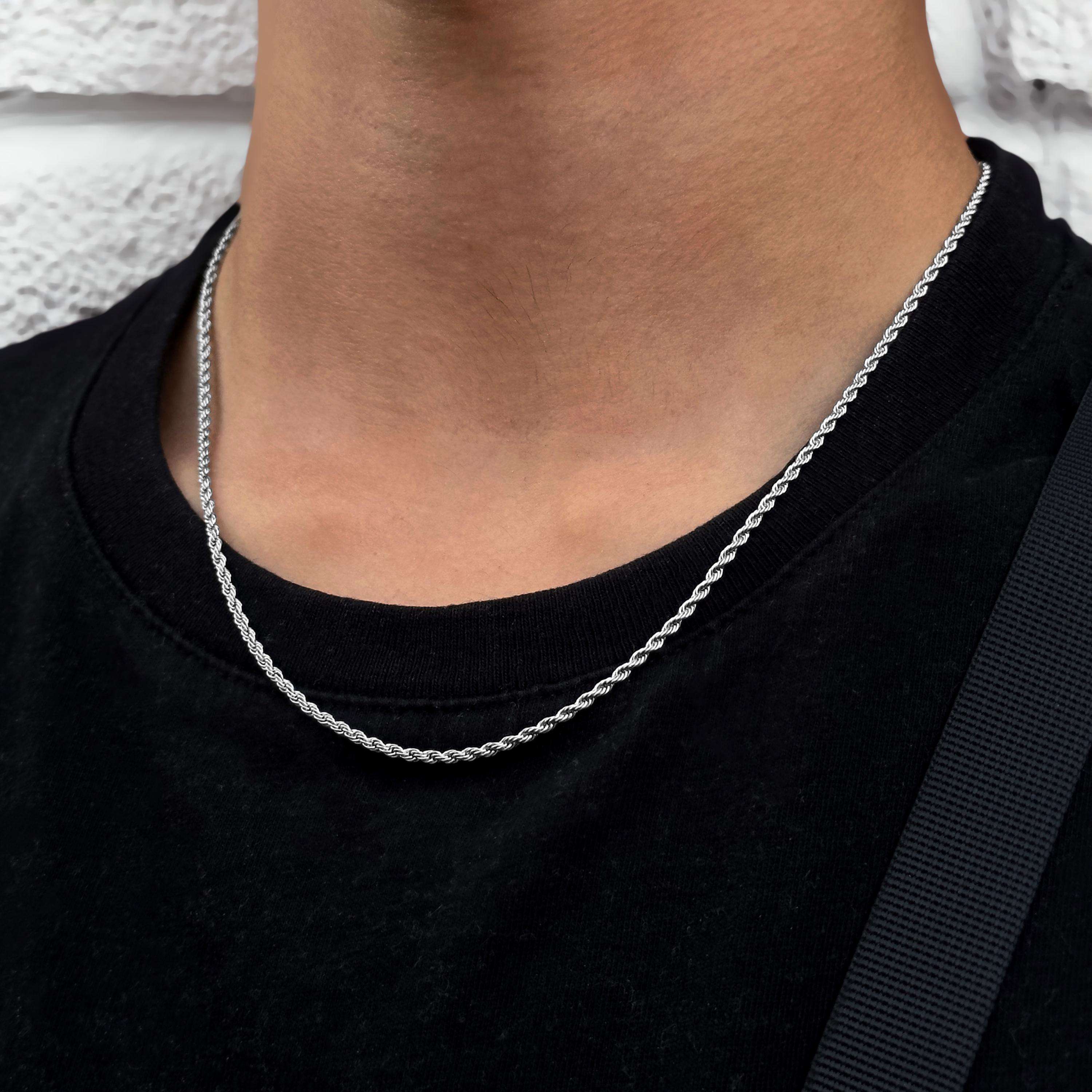 Collana Corda Intrecciata Placcata Oro 24K - 60cm, Unisex, Ipoallergenica, Regalo Elegante - Foto 6