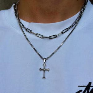 Kruisketting Zilver | 2,5 mm Boxketting | Kruisbeeldhanger | Zilveren Herenketting | Religieuze Sieraden | Cadeau-idee