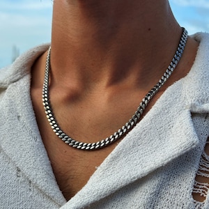 Cuban Link Necklace 6 mm | Silver Cuban Chain Men | Everyday Silver Chain Men | Streetwear Jewelry | 45-55cm Size | Gift Idea Men