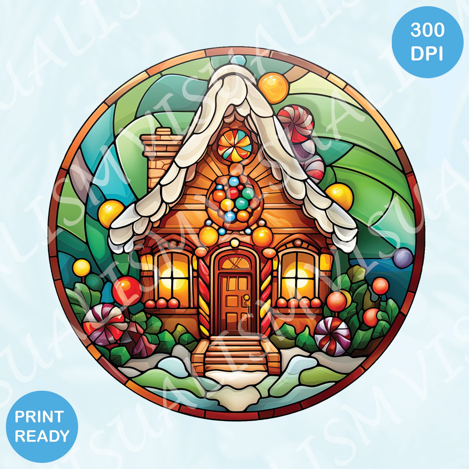 20 Stained Glass Gingerbread House Clipart for Stained Glass Window