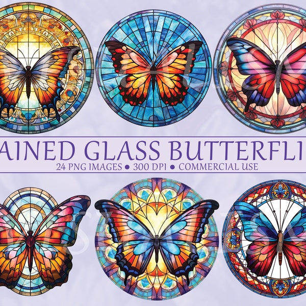 24 stained glass butterfly pngs for stained glass window hangings, stained glass pattern, butterfly stained glass window cling png