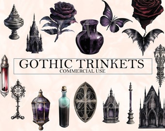 61 GOTHIC TRINKET BUNDLE, Digital Downloads, gothique trinket bundle Clipart, gothique Png, gothique wall art, gothique imprime, Commercial Use