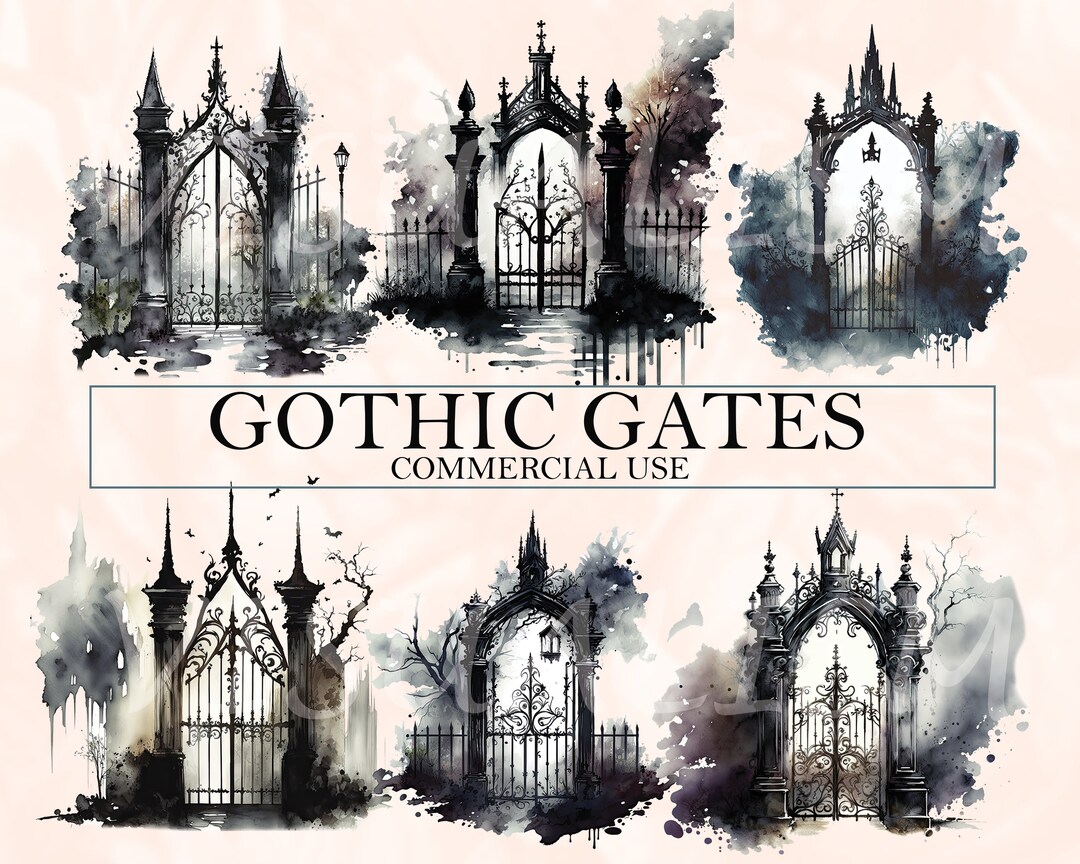 14 GOTHIC GATE CLIPART Digital Downloads Gothic (Download Now) - Etsy