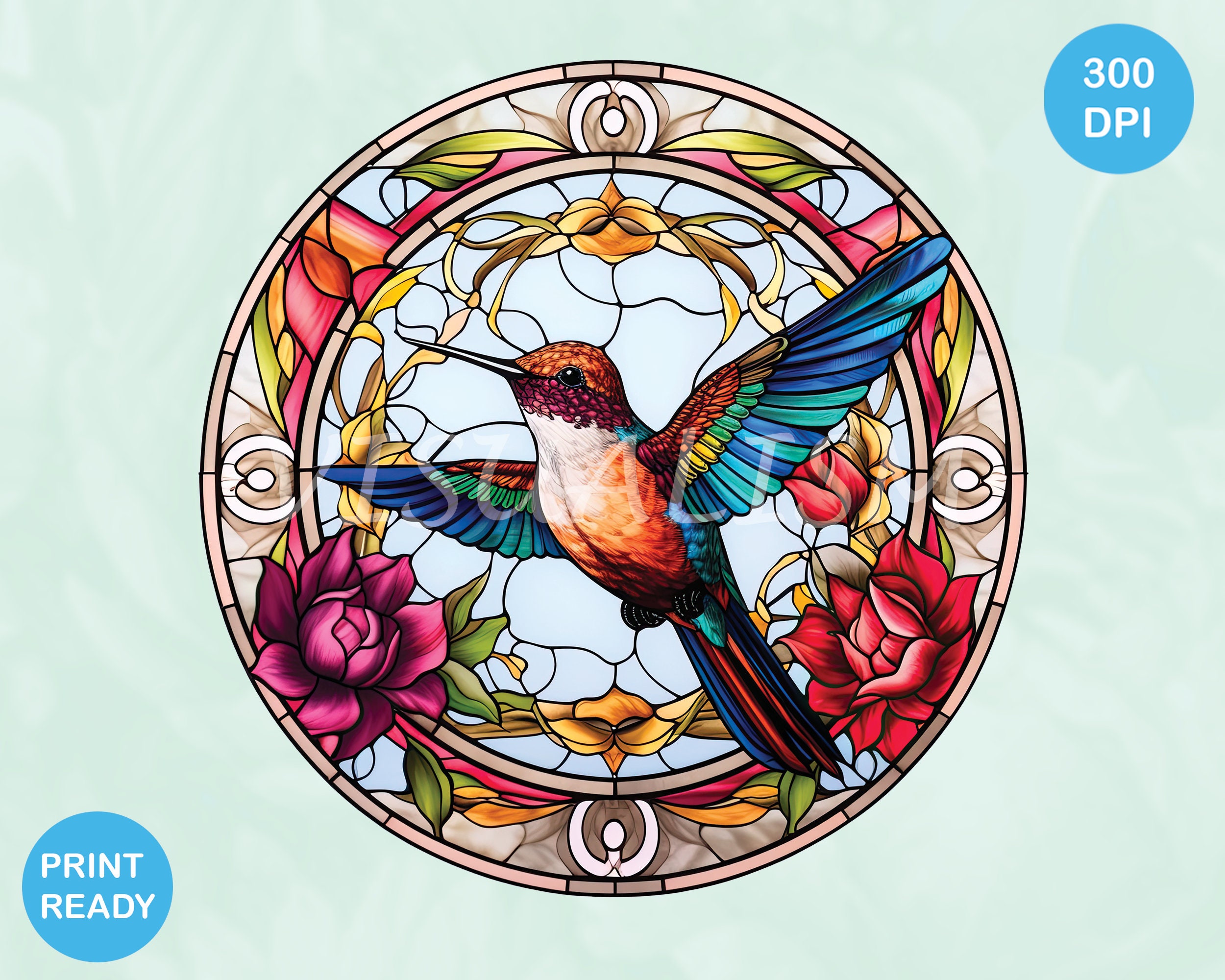 22 Stained Glass Hummingbirds Digital Downloads Bird Etsy