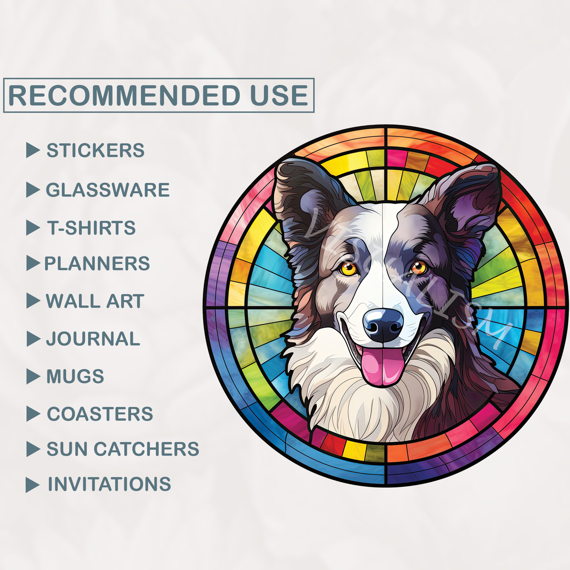20 Stained Glass Border Collie Pngs for Stained Glass Window Hangings