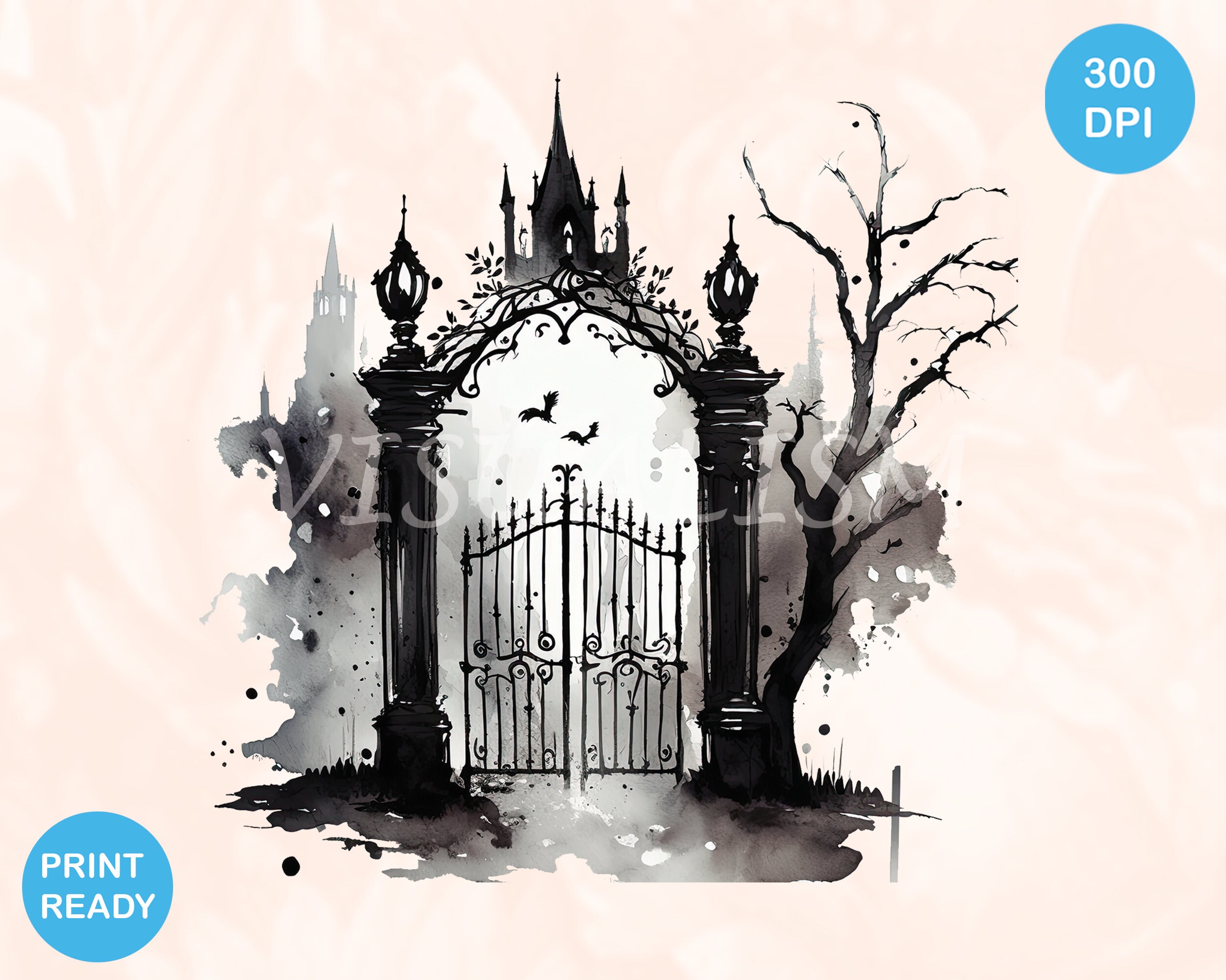 14 GOTHIC GATE CLIPART Digital Downloads Gothic Cemetery - Etsy