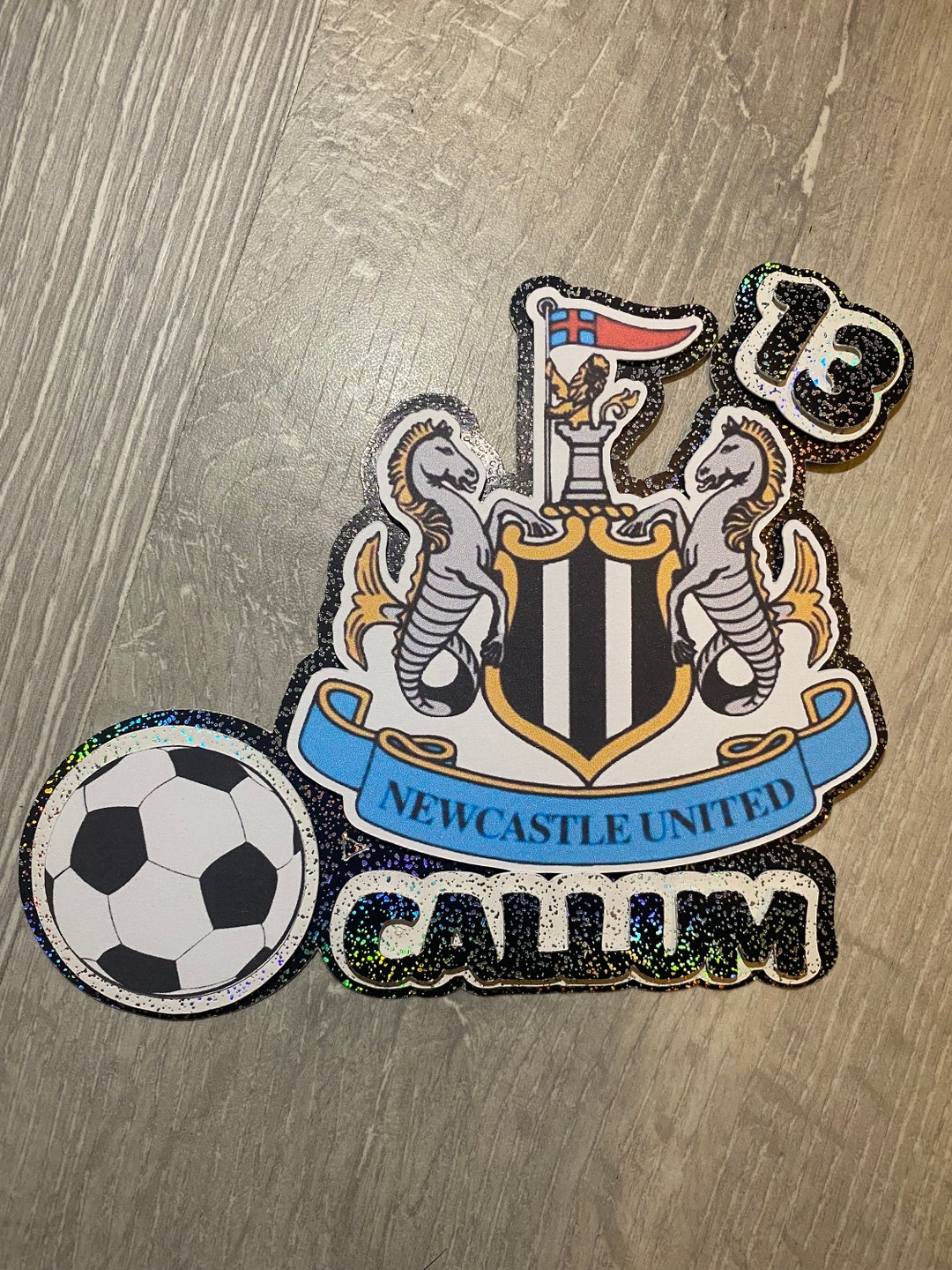 Newcastle Cake Topper Football Cake Topper Customisable Etsy