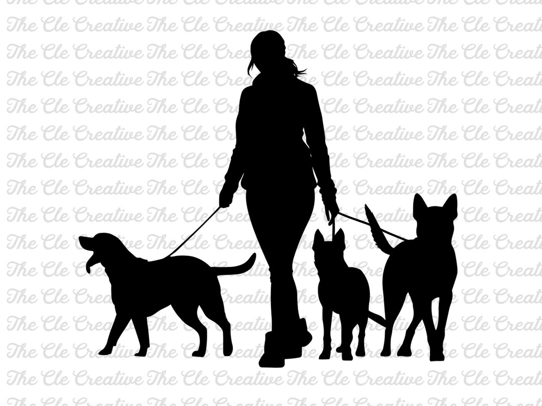 Dog Walker SVG Dog Silhouette PNG Dog Clipart Dog Walker Clipart Dog 