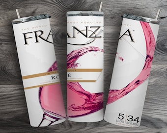 Franzia Tumbler Design, Sublimation de gobelet à vin, Rose Tumbler PNG, 20 oz Skinny Tumbler Design