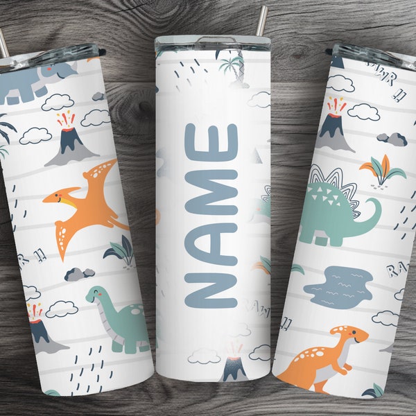 Dinosaur Tumbler Wrap, 20oz Skinny Tumbler, Sublimation Design, PNG Digital Download