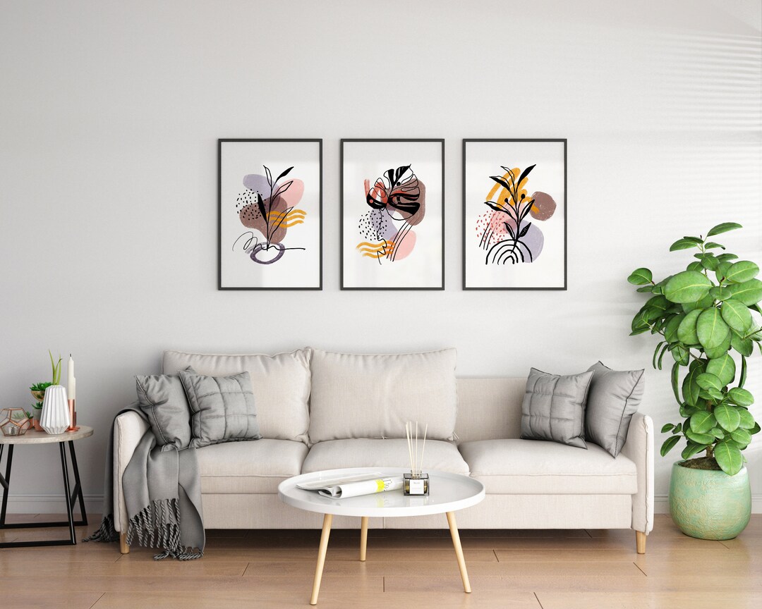Minimalist Plant Line Art - Digital Print Set (pack of 3) - Etsy