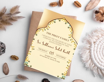 Invitación Sukhmani Sahib Paath / Invitaciones Sikh / Digital, Editable, Invitación DIY