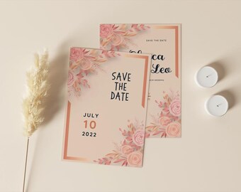 Invitación de boda atemporal en tonos crema y beige: elegancia clásica