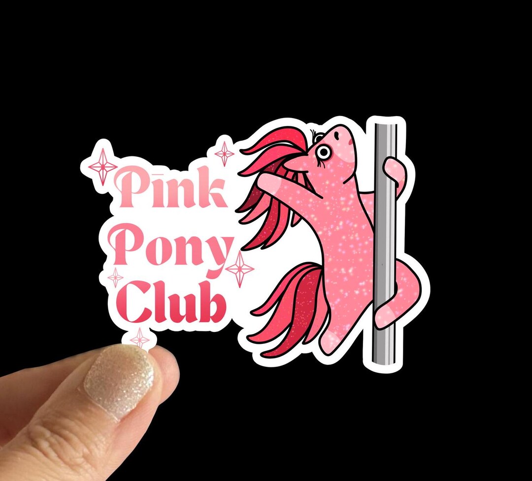 Sparkle Pony Pink Glitter I Heart U Small Body Stickers 6Pz