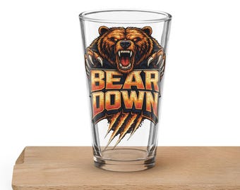 BEAR DOWN - Shaker pint glass