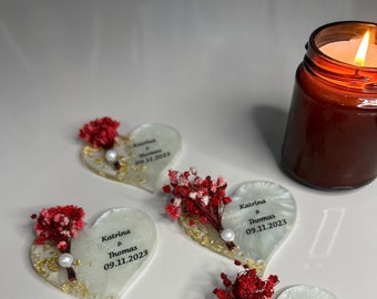 Epoxy Magnet mit Box, personalisierte Magnet Gunst für Gast, Hochzeitsbevorzugung für Gast, Magnet mit trockener Blume, islamisches Geschenk, Brautgeschenk