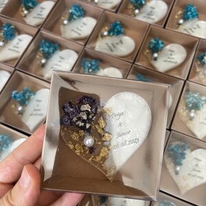 Personalized Magnet Favor for Guest, Epoxy Magnet With Box, Wedding Favor for Guest, Magnet With Dry Flower, Islamic Gift, Bridal Gift zdjęcie 5