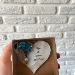 Personalisierter Magnet Favor für Gäste, Epoxy Magnet mit Box, Hochzeitsbevorzugung für Gäste, Magnet mit trockener Blume, Islamisches Geschenk, Brautgeschenk Bild 6