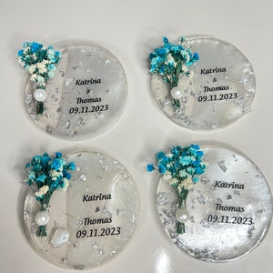 Personalized Magnet Favor for Guest, Epoxy Magnet With Box, Wedding Favor for Guest, Magnet With Dry Flower, Islamic Gift, Bridal Gift