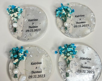 Personalisierter Magnet-Gastgeschenk für Gäste, Epoxid-Magnet mit Box, Hochzeitsgeschenk für Gäste, Magnet mit Trockenblume, islamisches Geschenk, Brautgeschenk