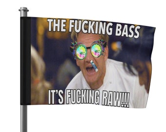 Gordon Ramsey "The Bass is Raw" Rave-vlag | Festival EDM-totem