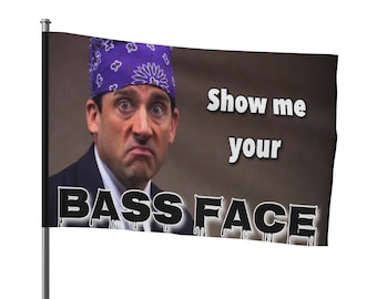 Rave Michael Scott Prison Mike "Show Me Your Bass Face" EDM Flag | Festival Totem