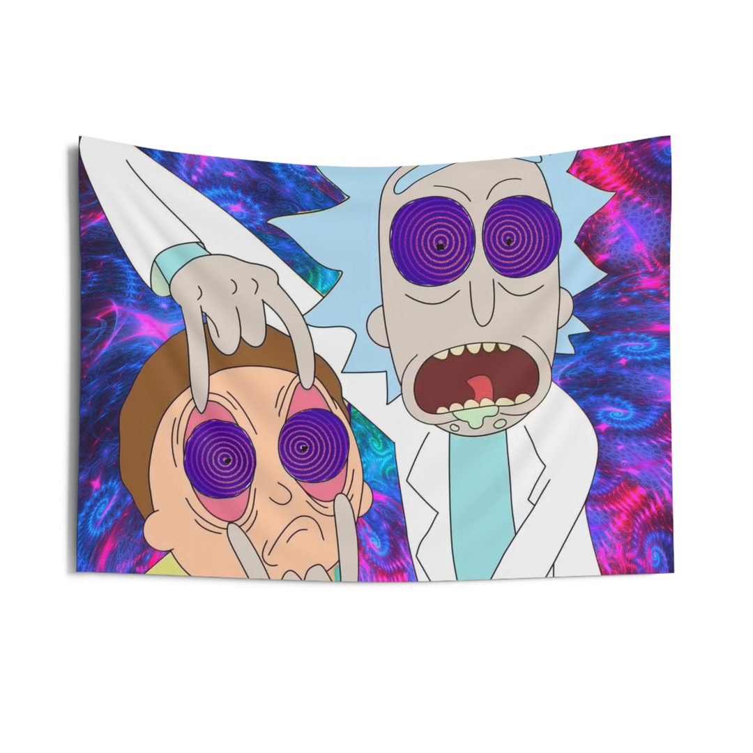 Rick and Morty Rave Trippy Indoor Wall Tapestries Etsy