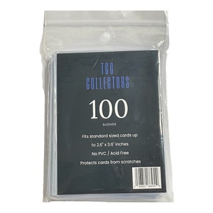 TCG Collectors Pochettes transparentes pour cartes à collectionner de taille standard (100 pièces) - 2,6" x 3,6" pouces