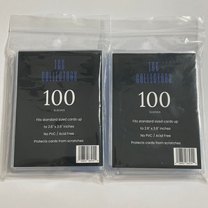 TCG Collectors Pochettes transparentes pour cartes à collectionner de taille standard (200 pièces) - 2,6" x 3,6" pouces