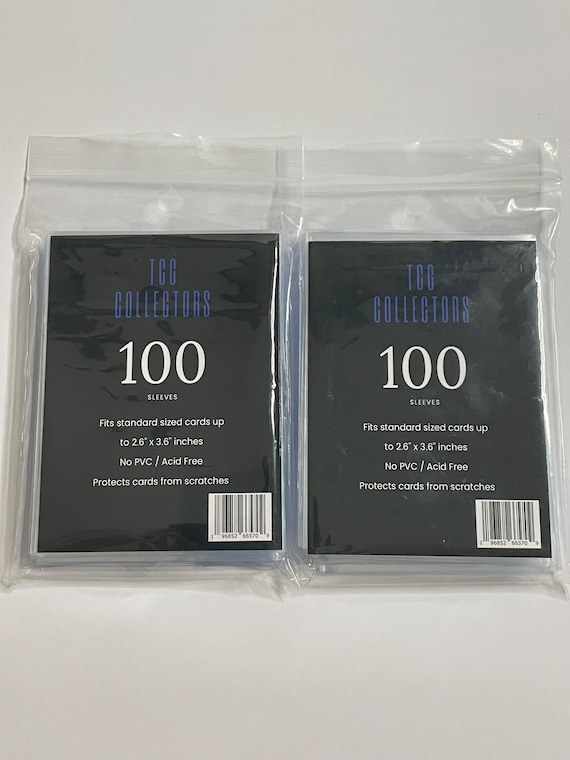 TCG Collectors Clear Card Sleeves for Standard Size Trading Cards (200  Count) - 2.6" x 3.6" inches