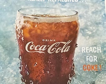 COCA COLA Natl Geo Print Ad 1959 GLASS Chilled & Snorkel Fountain Pen Sheaffers