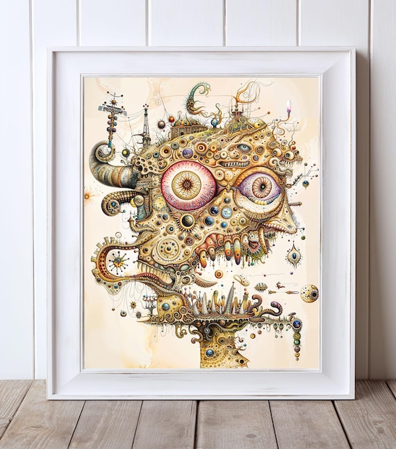 Steampunk Sentience - Abstract Cyber-organic Surreal Portrait