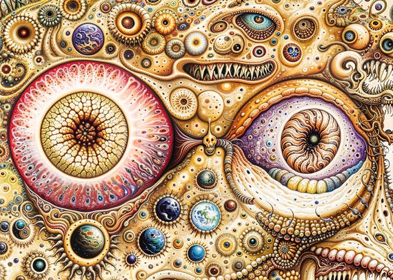 Steampunk Sentience - Abstract Cyber-organic Surreal Portrait