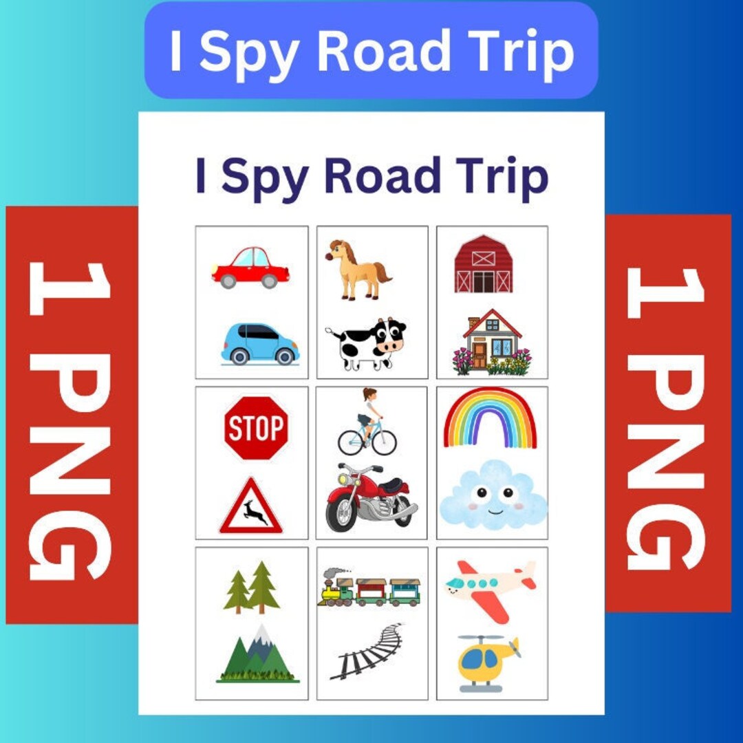 I Spy Printables for Road Trips Family Vacations Kids - Etsy