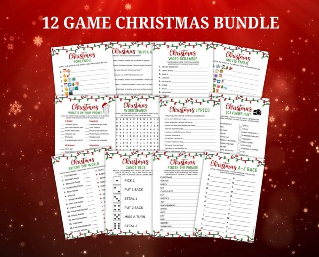 Printable Christmas Games Bundle Christmas Trivia Office Party - Etsy