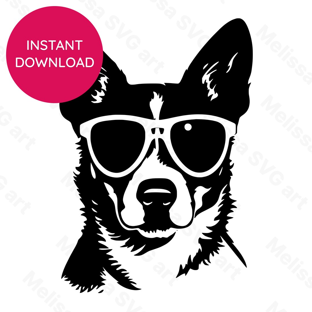 Australian Cattle Dog Sunglasses SVG Pet Dog Print Vector - Etsy
