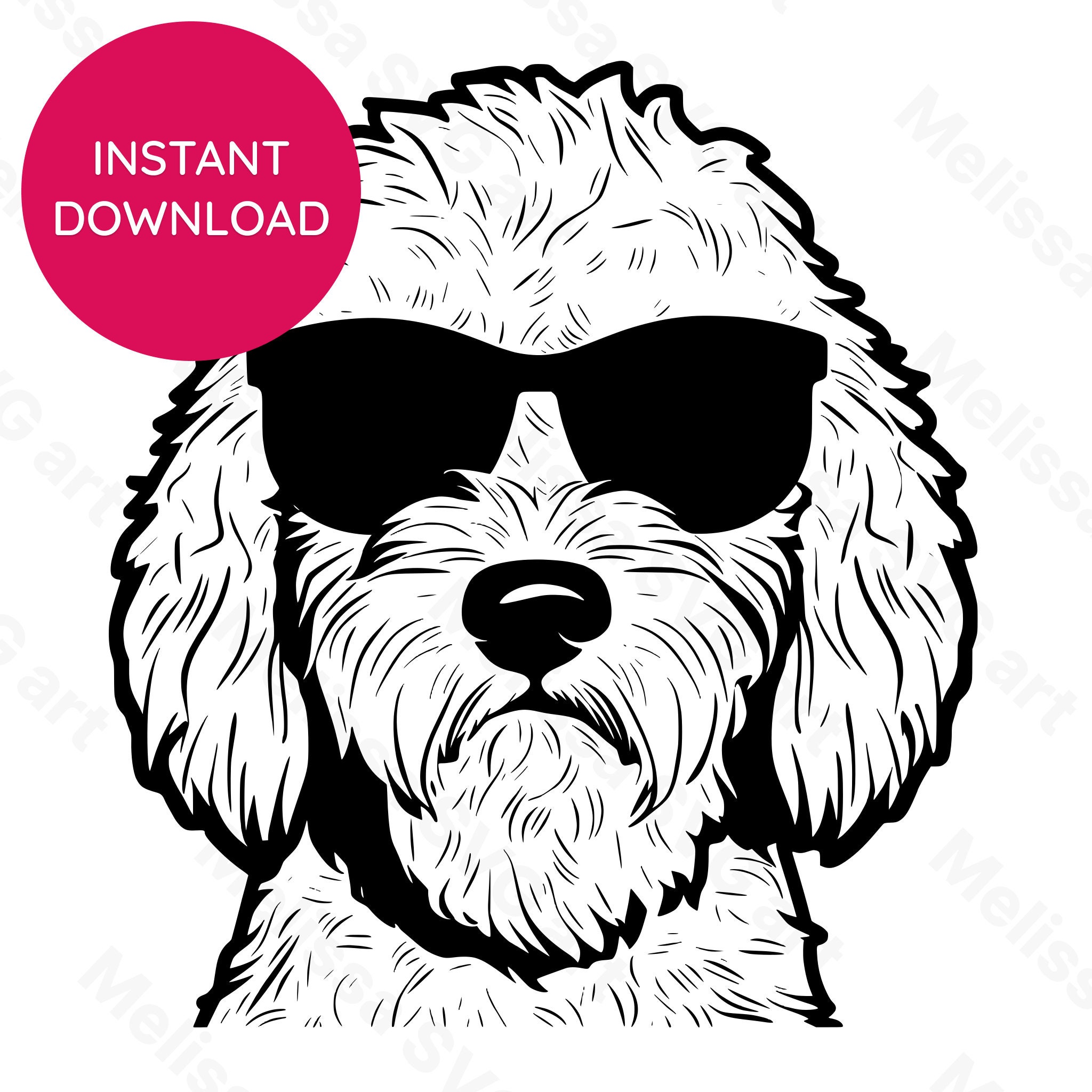 Labradoodle Sunglasses SVG Dog Print Cool Pet Silhouette Gift for Dog ...
