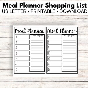 Meal Planner Grocery Shopping List PDF Planner